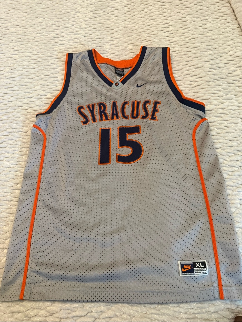 Carmelo Anthony Vintage Nike Syracuse #15 Gray Jersey XL